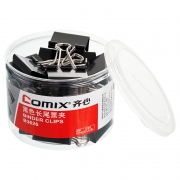 齐心 B3626黑色长尾夹票夹 2# 41mm 24只/筒